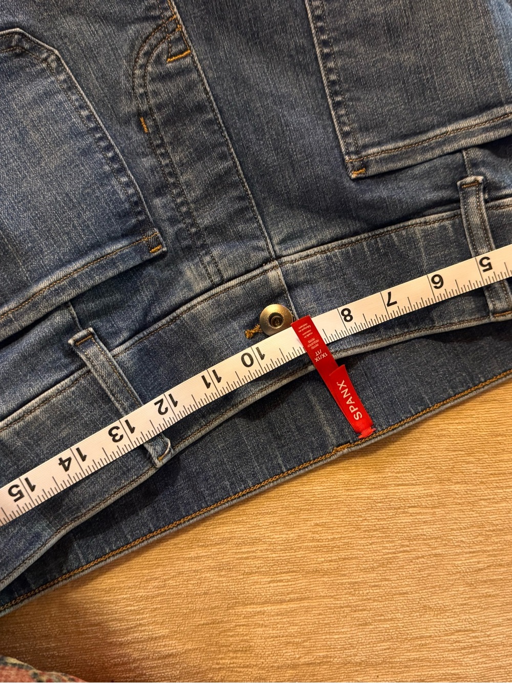 SPANX Womens Adriatic Blue Jeans 1X Petite